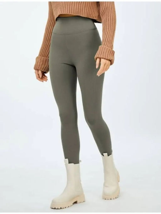 K10823 Легинсы в рубчик (утеплитель ФЛИС) ХАКИ