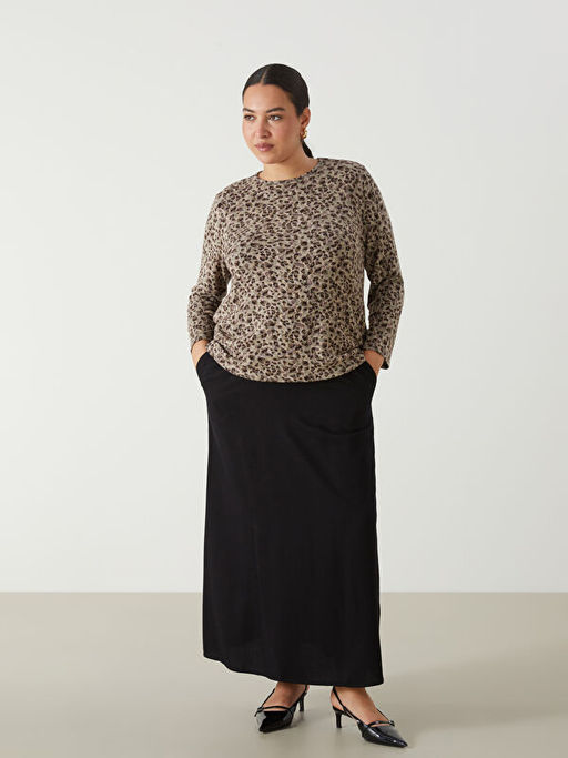 Kad?n Beli Lastikli D?z Etek