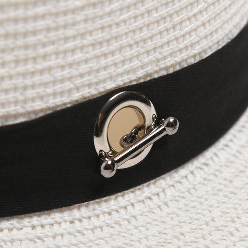 Шляпа женская с бусинами MINAKU, размер 56-58, цветмолочный