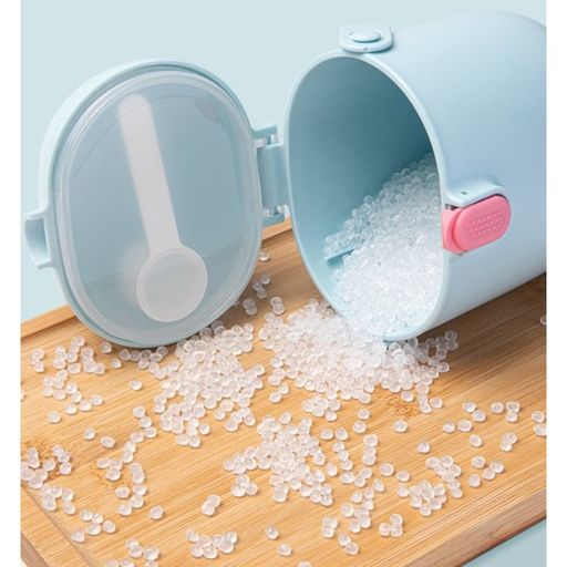 Контейнер для хранения детского питания 450 мл., с ложкой, цвет голубой - Крошка я фото 3