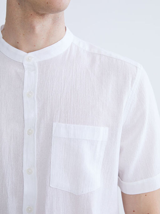 Regular Fit Hakim Yaka K?sa Kollu Erkek G?mlek