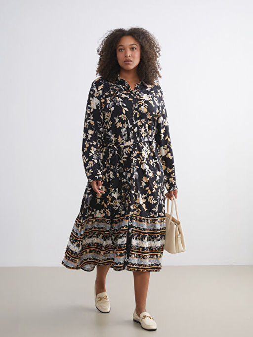 Desenli G?mlek Elbise