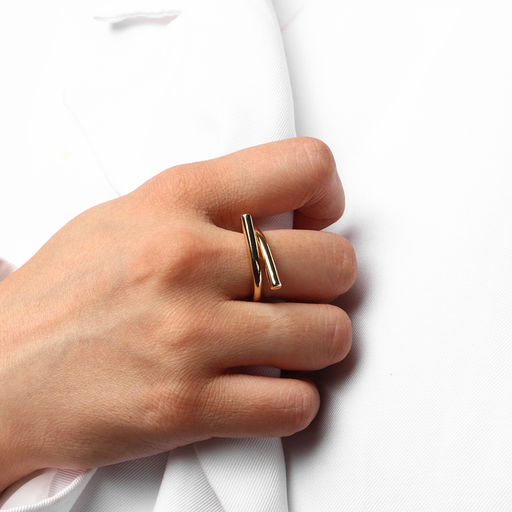 Кольцо металл Тренд загиб, цвет золото, размер 18 - Qf фото 3