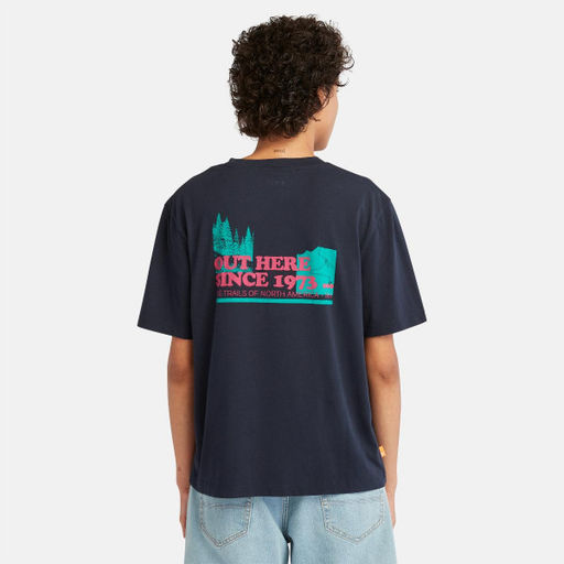 Женская футболка Timberland BACK GRAPHIC TEE темно-синяя фото 5