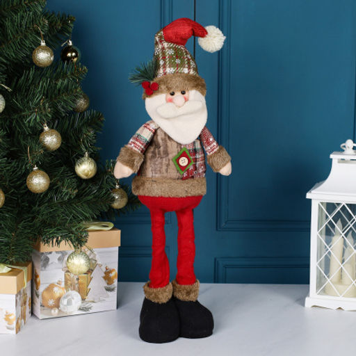 Новогоднее украшение Дед Мороз+бантик на телескопических ножках 38-48 см / Е148 /уп 60/ - Галеонтрейд фото 3