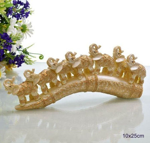 Статуэтка Слоны на бивне L-25 см / 7048 /уп 72/ бежевый - Галеонтрейд фото 2