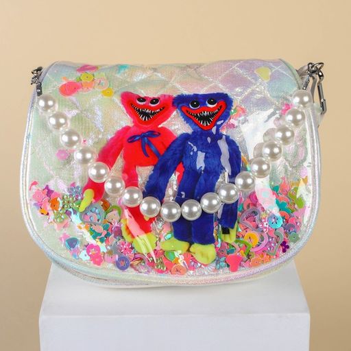 Сумка детская на клапане, 6х12х16 см, регулируемый ремень, белый МИКС - Simaland фото 2