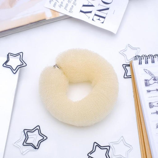 Цена за 6 шт. Валик на кнопке для создания пучка, 4.5×17, бежевый