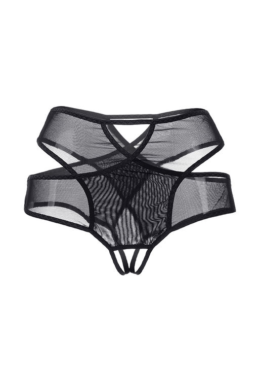Эротические трусики Waname Liberty с высокой посадкой черные (50-52)