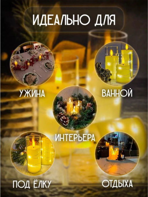 Свеча мерцающая (3592) 10см