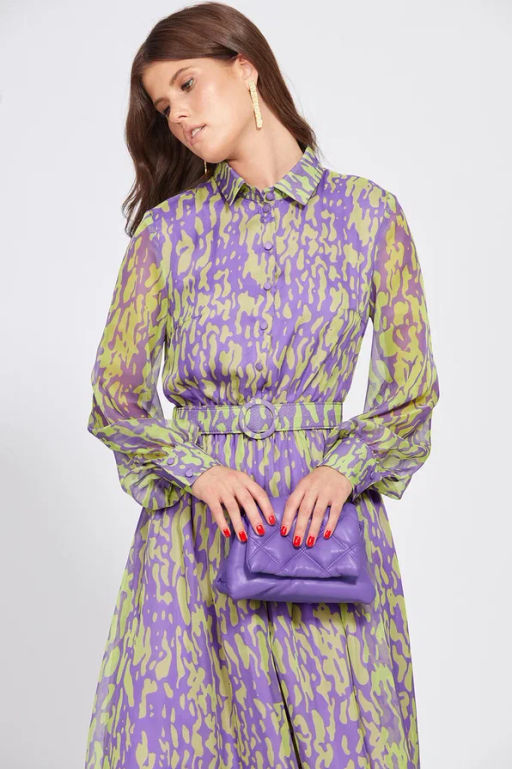 Платье 2461 фиолетовый/салатовый - Eola фото 5