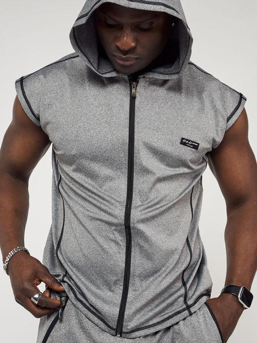 Спортивный костюм летний мужской серого цвета 22610Sr