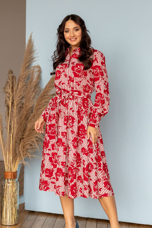 Платье А-315 красно-белый - Angelika фото 2