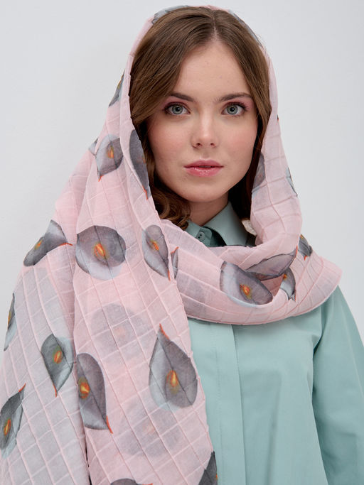 ХЛОПОК ВИСКОЗА Большой, мягкий, двусторонний палантин c принтом.