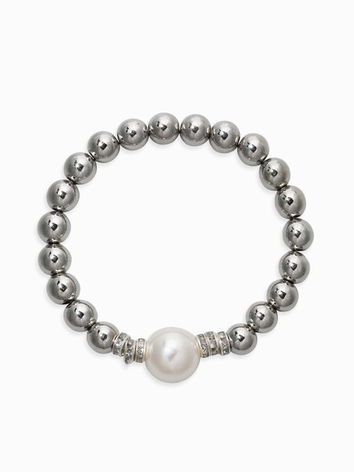 Браслет "Стильный жемчуг" (набор 5шт), №8/16, цвет белый в серебре