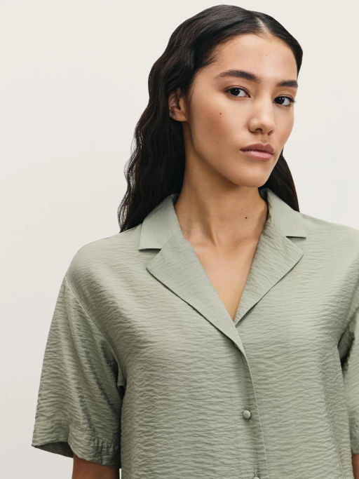 Блузка с английским воротником из фактурной вискозы / Zarina  фото 7