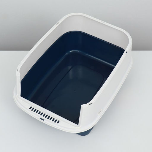 Туалет закрытый, 51×34×37 с, с совком, прозрачный, пластик, синий