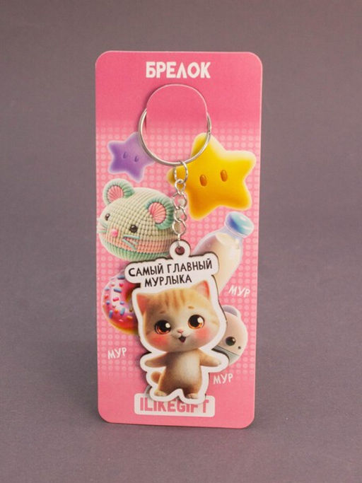 Брелок ECO из дерева iLikeGift "Самый главный мурлыка"