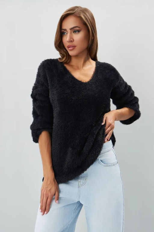 K13201 Джемпер (вязаный трикотаж) ЧЕРНЫЙ