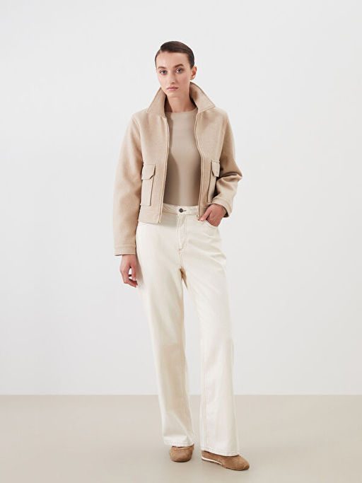 G?mlek Yaka Kad?n Ka?e Ceket