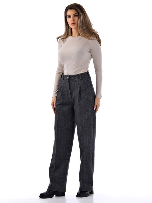 Теплые брюки из драпа c высокой посадкой - А+б коллекция фото 27