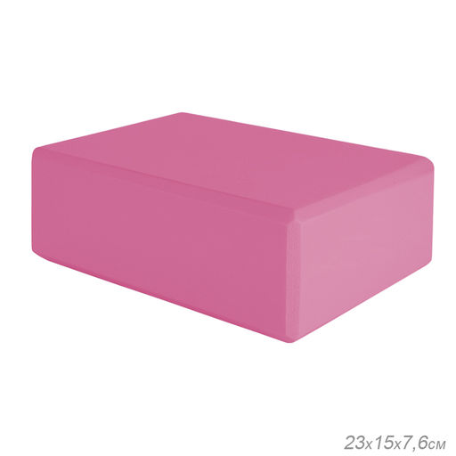 Блок для йоги и фитнеса спортивный 23*15*7.6 см / YJZ589/5 /уп 100/малиновый