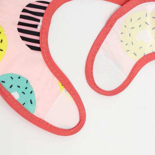 Нагрудник для кормления Крошка Я «Пончики» непромокаемый на липучке, с карманом