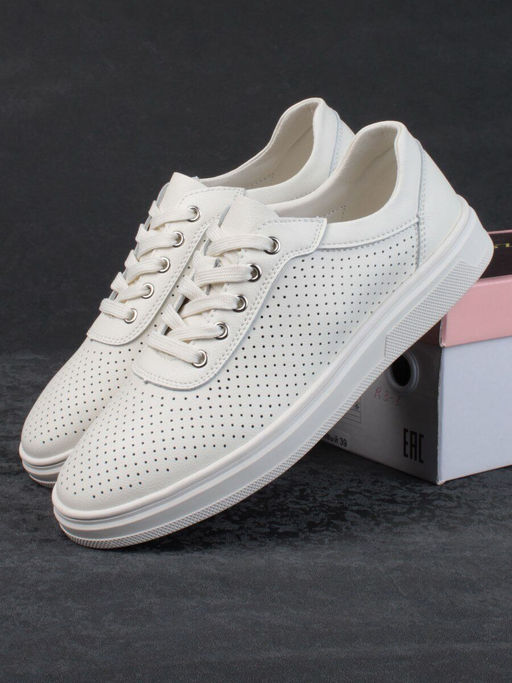 05-PDXL143-2 BEIGE Кроссовки женские (натуральная кожа) - Фабричный китай фото 16