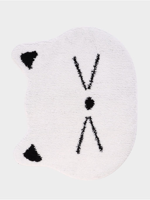 Коврик Доляна White Cat, 50.561 см, ворс 1.5 см, микрофибра, белый  фото 2
