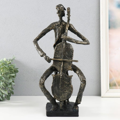 Фигурка полистоун «Виолончелист» под металл, 18.8×14×35.8 см