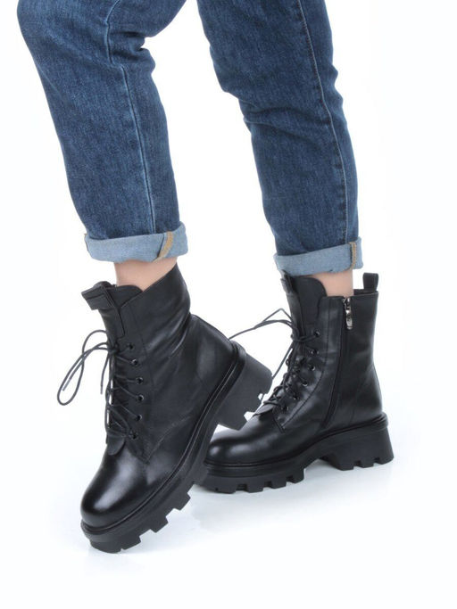 04-M3-2170 BLACK Ботинки зимние женские (натуральная кожа, натуральный мех) - Фабричный китай фото 2