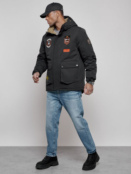 Куртка мужская зимняя с капюшоном молодежная черного цвета 88917Ch - Mtforce фото 6