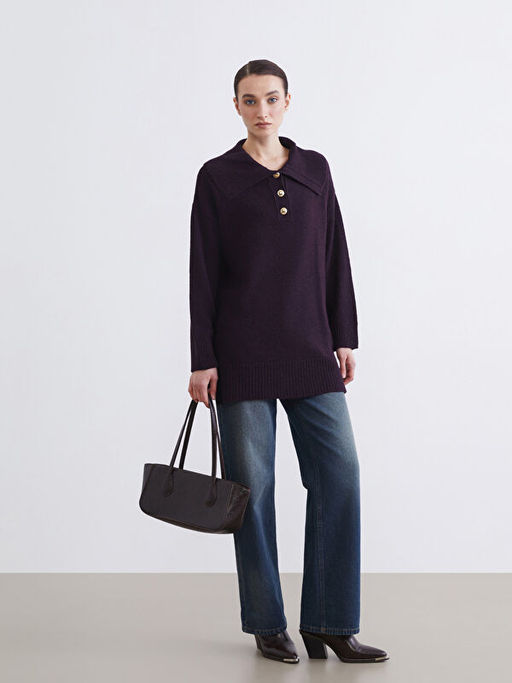 Polo Yaka Kad?n Triko Kazak