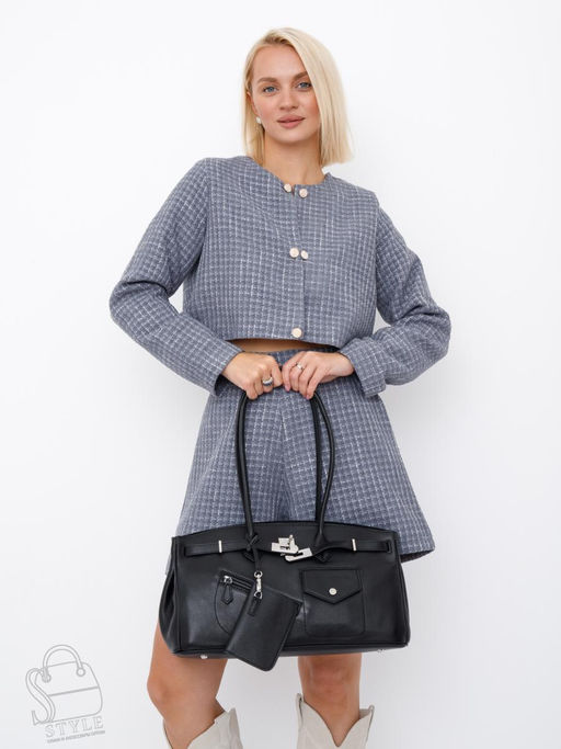 Сумка женская кожаная 6136Q black Polina&Eiterou