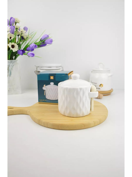 Банка Жемчужная волна 450 мл с ложкой в подарочной упаковке арт.MFK07958 /МФК/  фото 6