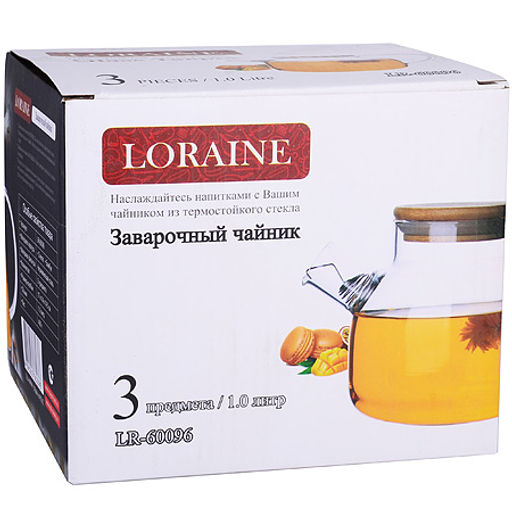 60096 Заварочный чайник 3пр 1л стек бамбук LR(х24) - Mayer&boch фото 4