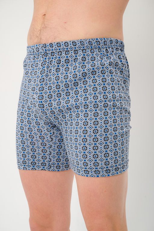 Трусы-боксеры мужские на пуговице из кулирки Калейдоскоп на сером - Амадэль фото 2