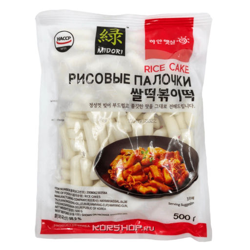 Тток - рисовый полуфабрикат для Токпоки (толстые брусочки), 500 г Акция