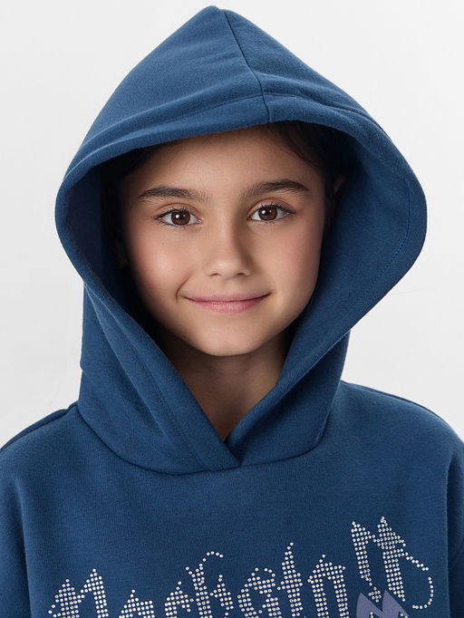 Комплект для девочек синий с надписью "Rockstar"