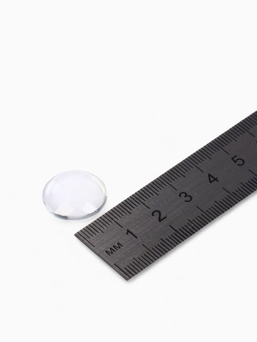 Цена за 2 шт. Кабошон стекло, круг 18 мм (набор 5 шт.), прозрачный