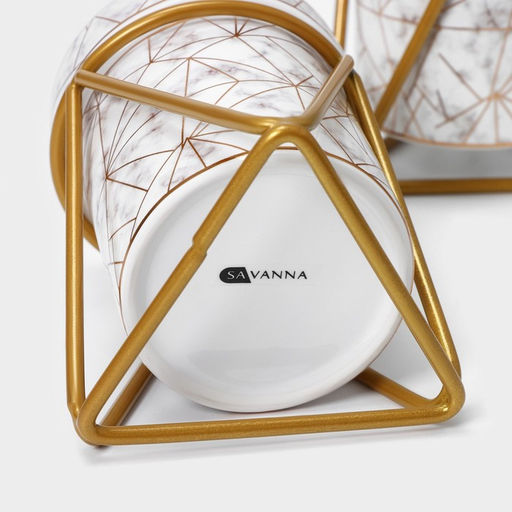 Аксессуары для ванной SAVANNA Геометрика, 3 предмета, мыльница, дозатор для мыла 290 мл, стакан, белые  фото 7