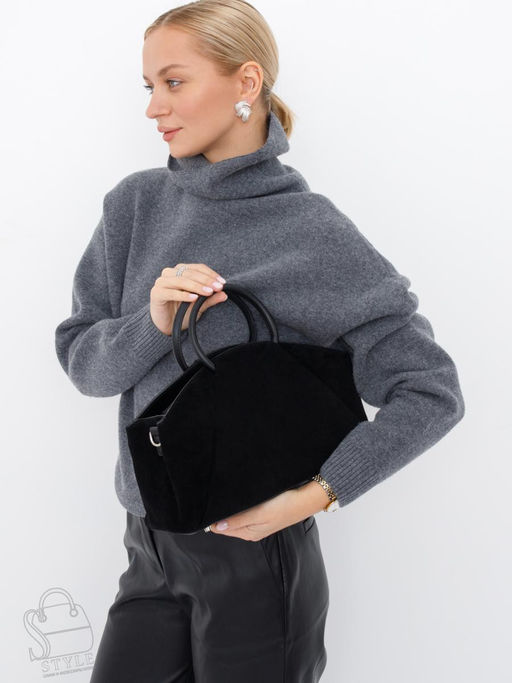 Сумка женская кожаная 1126M black Polina&Eiterou