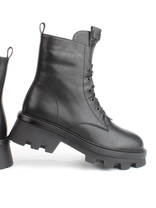 04-M3-2170 BLACK Ботинки зимние женские (натуральная кожа, натуральный мех)