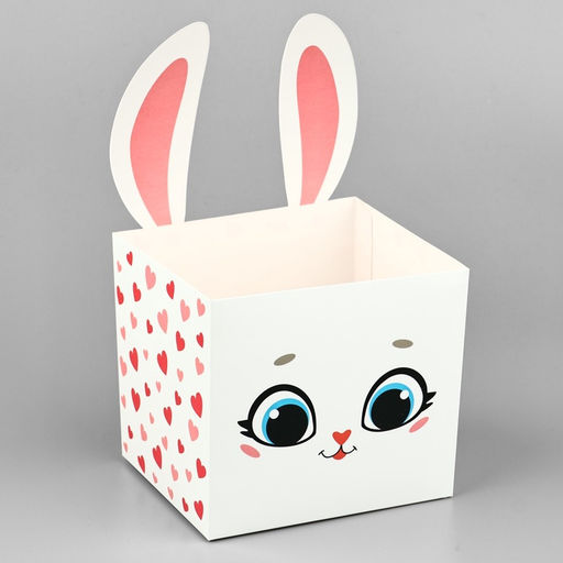 Цена за 2 шт. Коробки для мини букетов «Зайка», 12 х 20 х 10 см