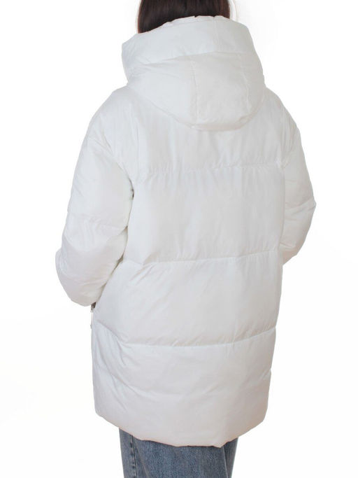 8362 WHITE Куртка зимняя женская оверсайз (200 гр. холлофайбер)