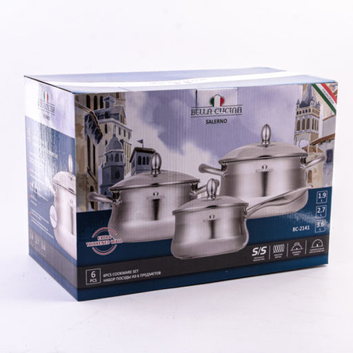 2141-1 Набор посуды 6пр, 2,7л, 3,6л, ковш 1,9л, нерж. Сталь (х4) - Mayer&boch фото 8