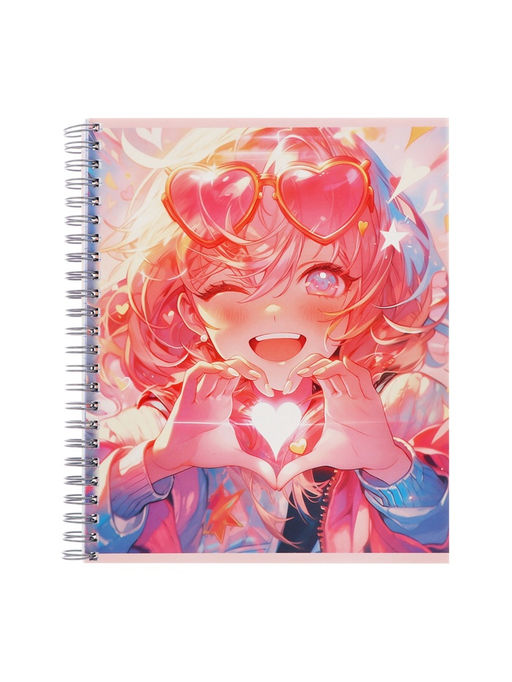Набор тетрадей Calligrata «Аниме. Девочка в очках», 3 штуки, 96 листов, на гребне, обложка из мелованного картона