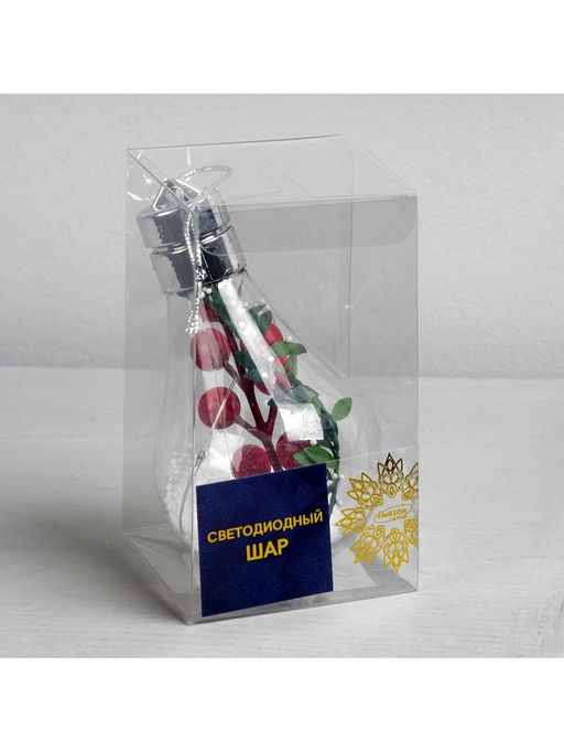 Ёлочный шар Ягоды, 5 LED, от батареек, свечение белое - Luazon lighting фото 12