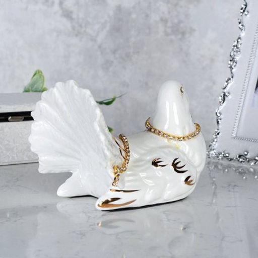 Статуэтка Голубь белый 11х14х10 см / B3023-4 /уп 18/ - Галеонтрейд фото 2