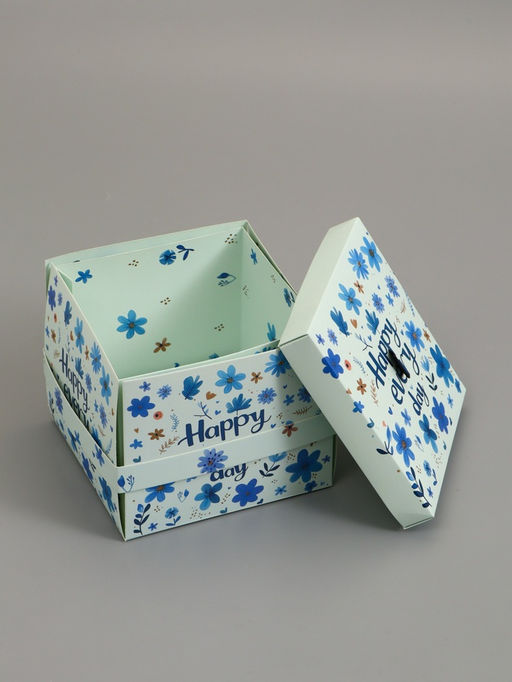 Коробка подарочная "Бабочки, Счастья" 14.5×14.5×12.7 см